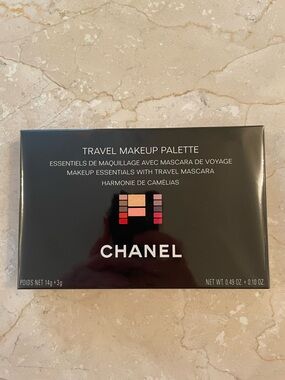 CHANEL Black Compact with Pink, Peach & Red Shades